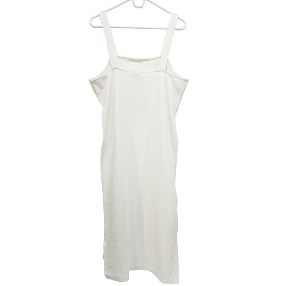The Drop Womens White Sleeveless Ribbed Midi Dress Size XXL Cotton Blend - Picture 12 of 14